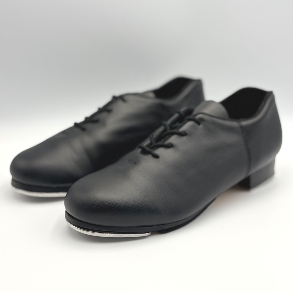 Capezio Cadence CG19 Black Leather Tap Shoes Tele Tone Taps Mens‎ 8 Womens 10